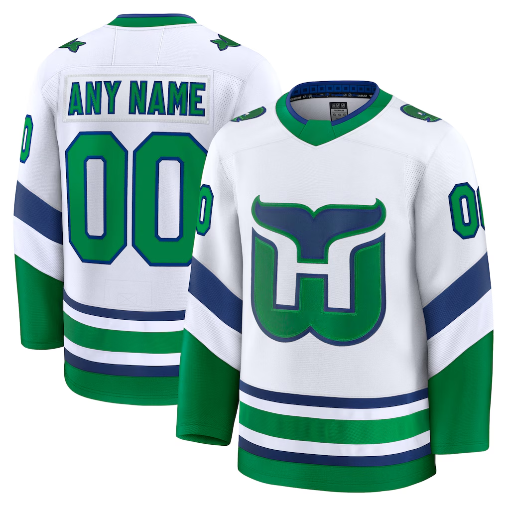 TRASK Custom C.Hurricanes White Throwback Premium Stitched Jerseys