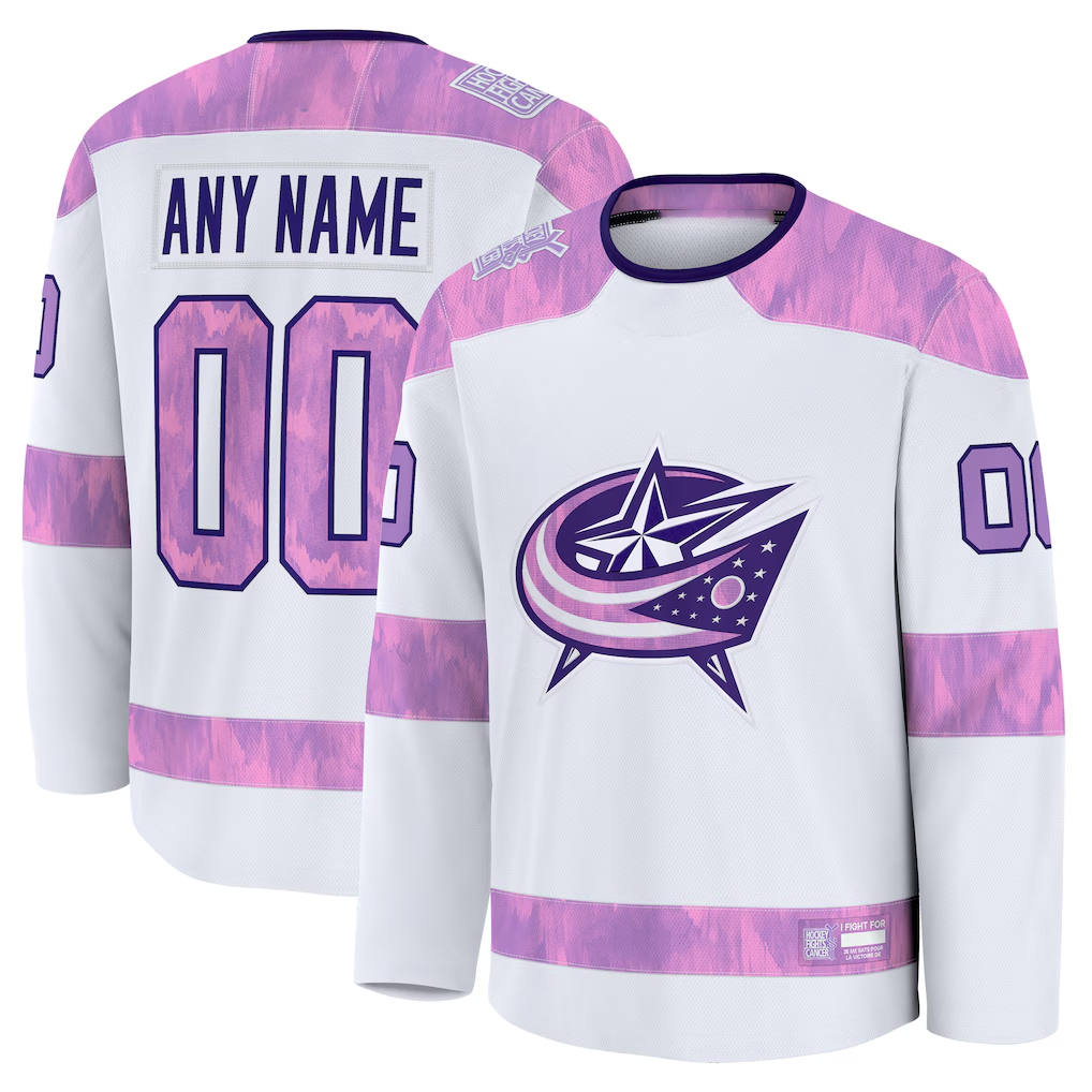 TRASK Custom CB.Jackets White 2024 Hockey Fights Cancer Practice Jersey