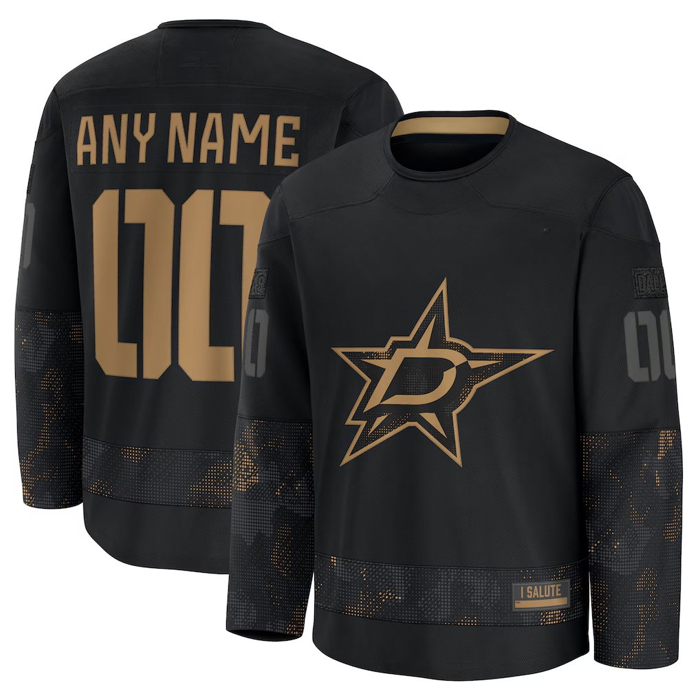 TRASK Custom D.Stars Black 2024 Military Appreciation Practice Jerseys