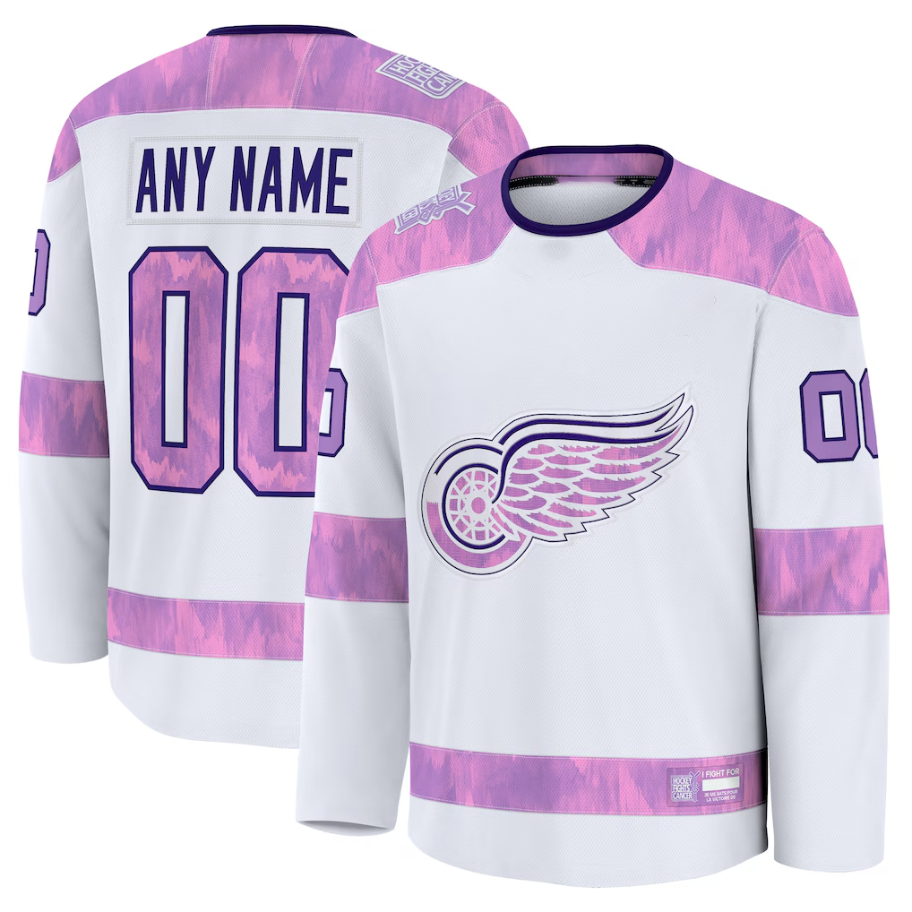 TRASK Custom DR.Wings White 2024 Hockey Fights Cancer Practice Jerseys