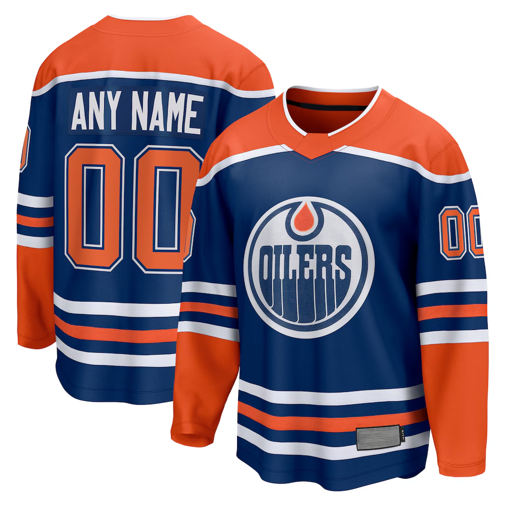 TRASK Custom E.Oilers Royal Home Breakaway Jerseys