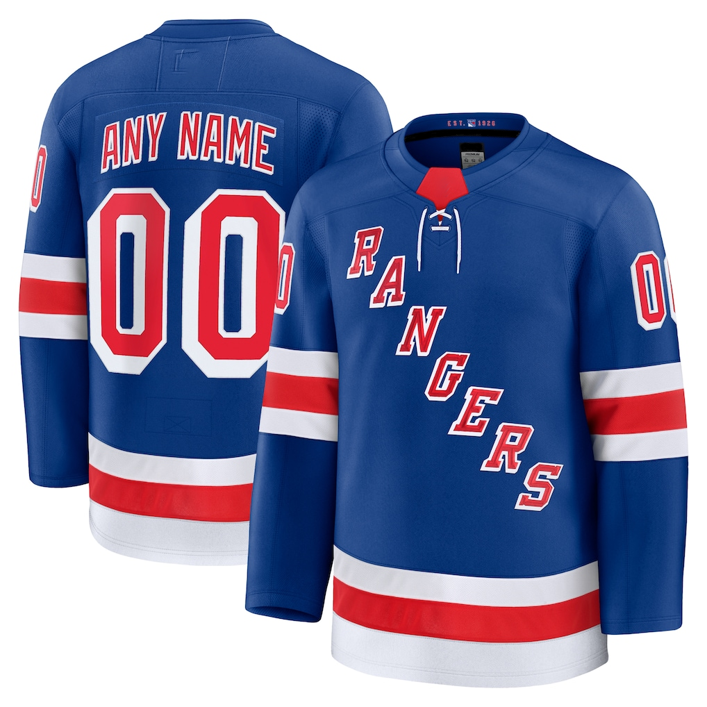 TRASK Custom NY.Rangers Royal Home Premium Jerseys