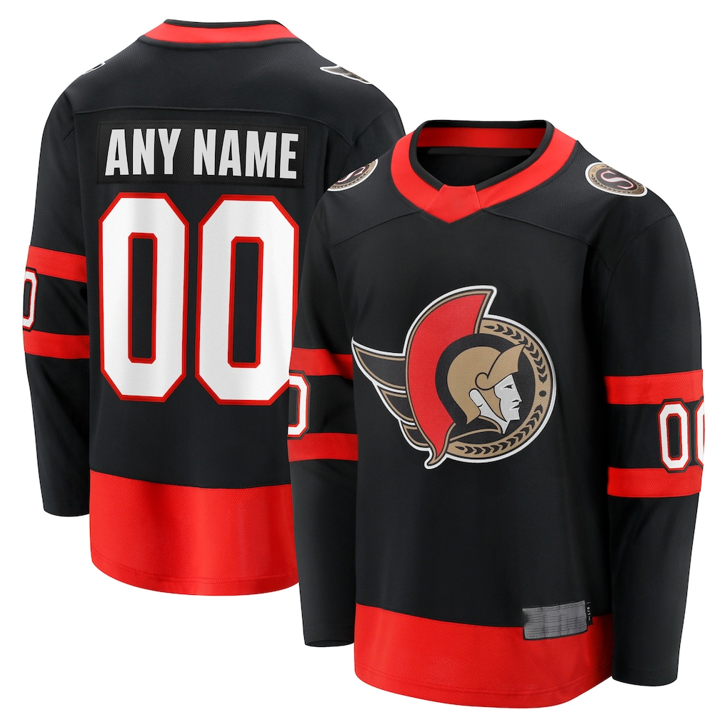 TRASK Custom O.Senators Black Home Breakaway Jerseys