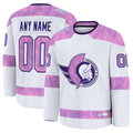 TRASK Custom O.Senators White 2024 Hockey Fights Cancer Practice Jerseys