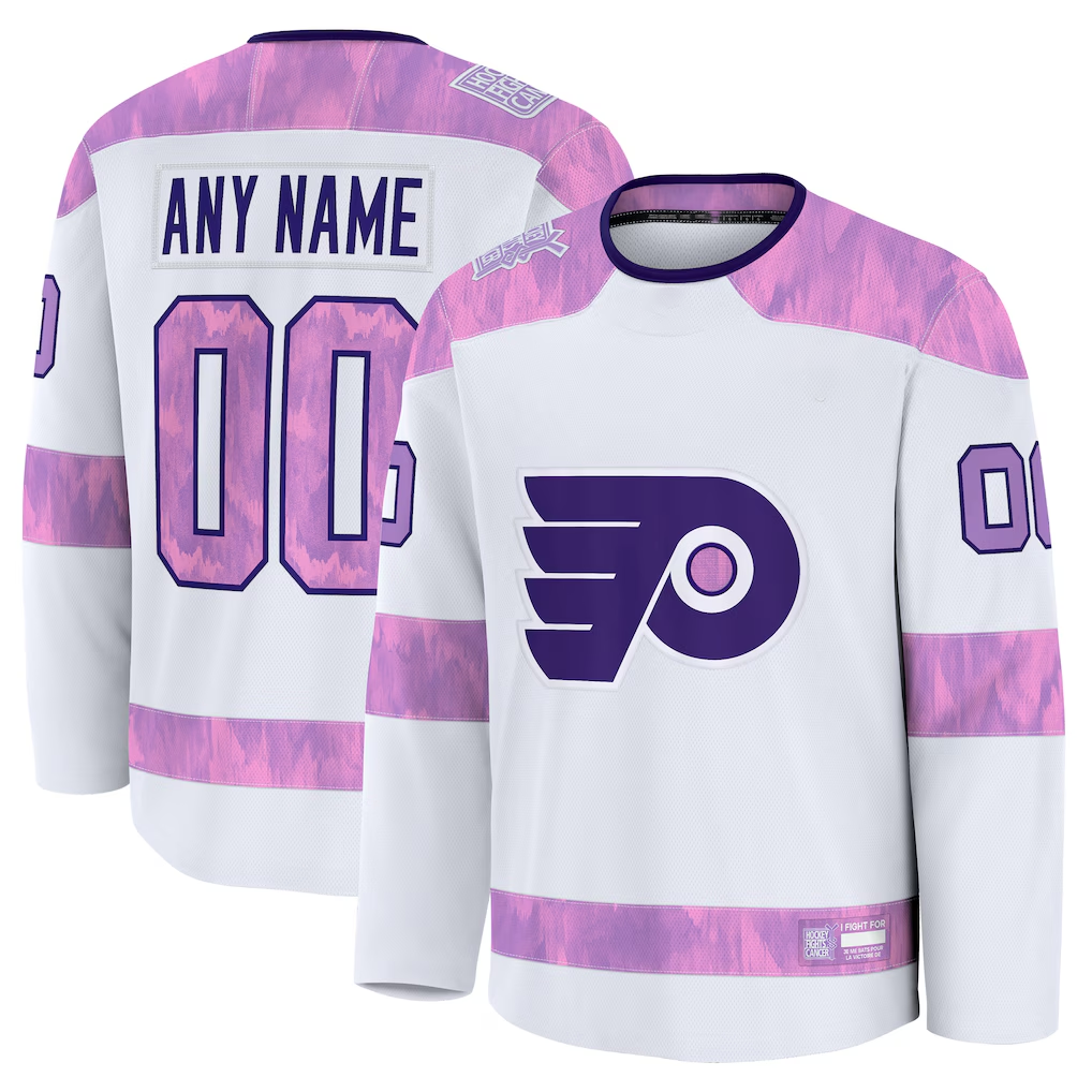 TRASK Custom P.Flyers White 2024 Hockey Fights Cancer Practice Jerseys