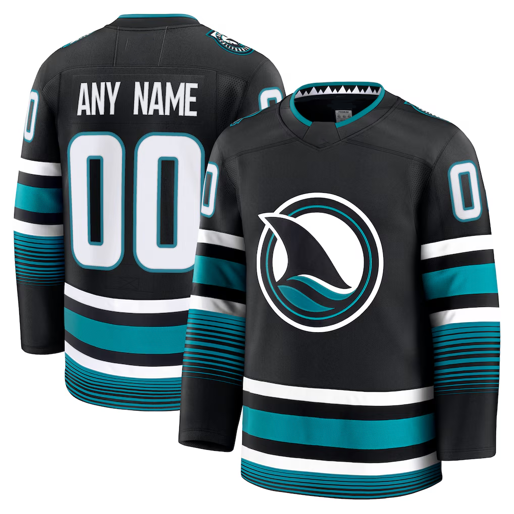 TRASK Custom SJ.Sharks Black Alternate Premium Jerseys