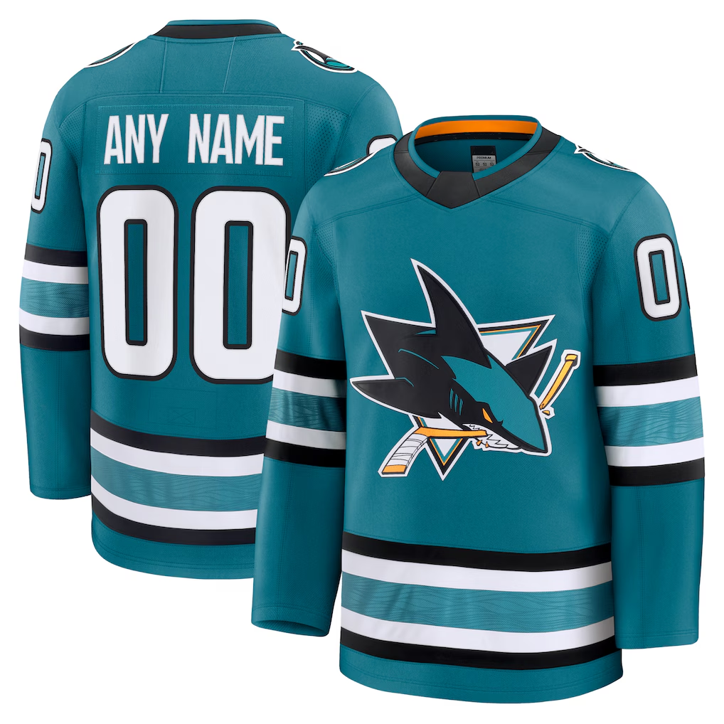 TRASK Custom SJ.Sharks Teal Home Premium Jerseys