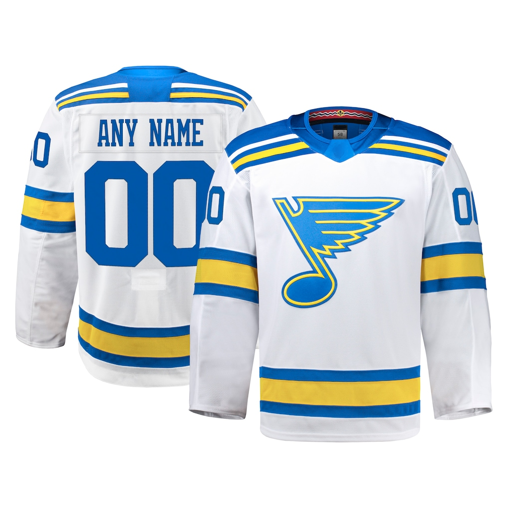 TRASK Custom SL.Blues White Away Authentic Pro Jerseys