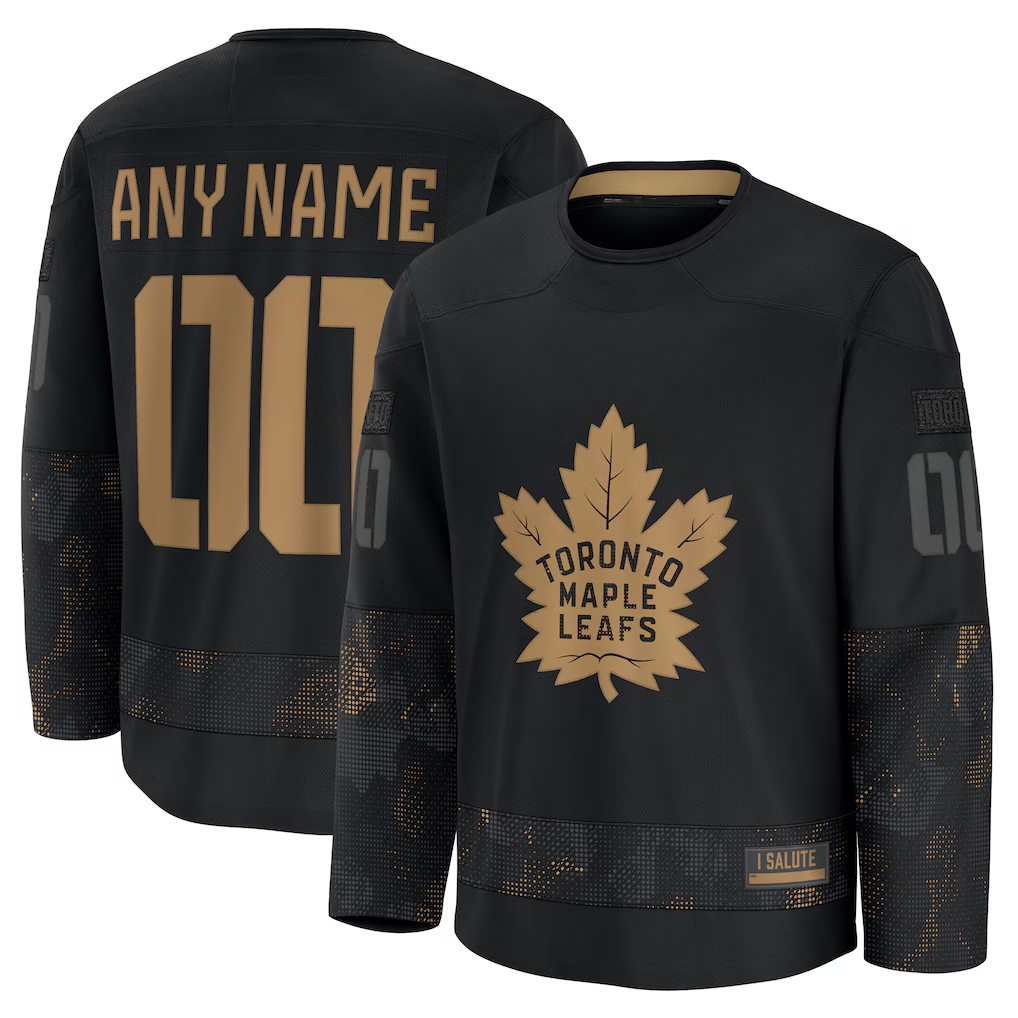 TRASK Custom TM.Leafs Black 2024 Military Appreciation Practice Jerseys