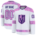 TRASK Custom VG.Knights White 2024 Hockey Fights Cancer Practice Jerseys