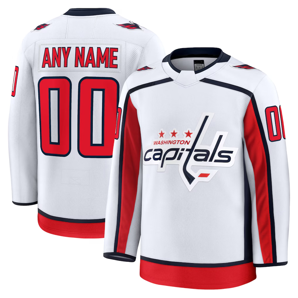TRASK Custom W.Capitals White Away Premium Jerseys