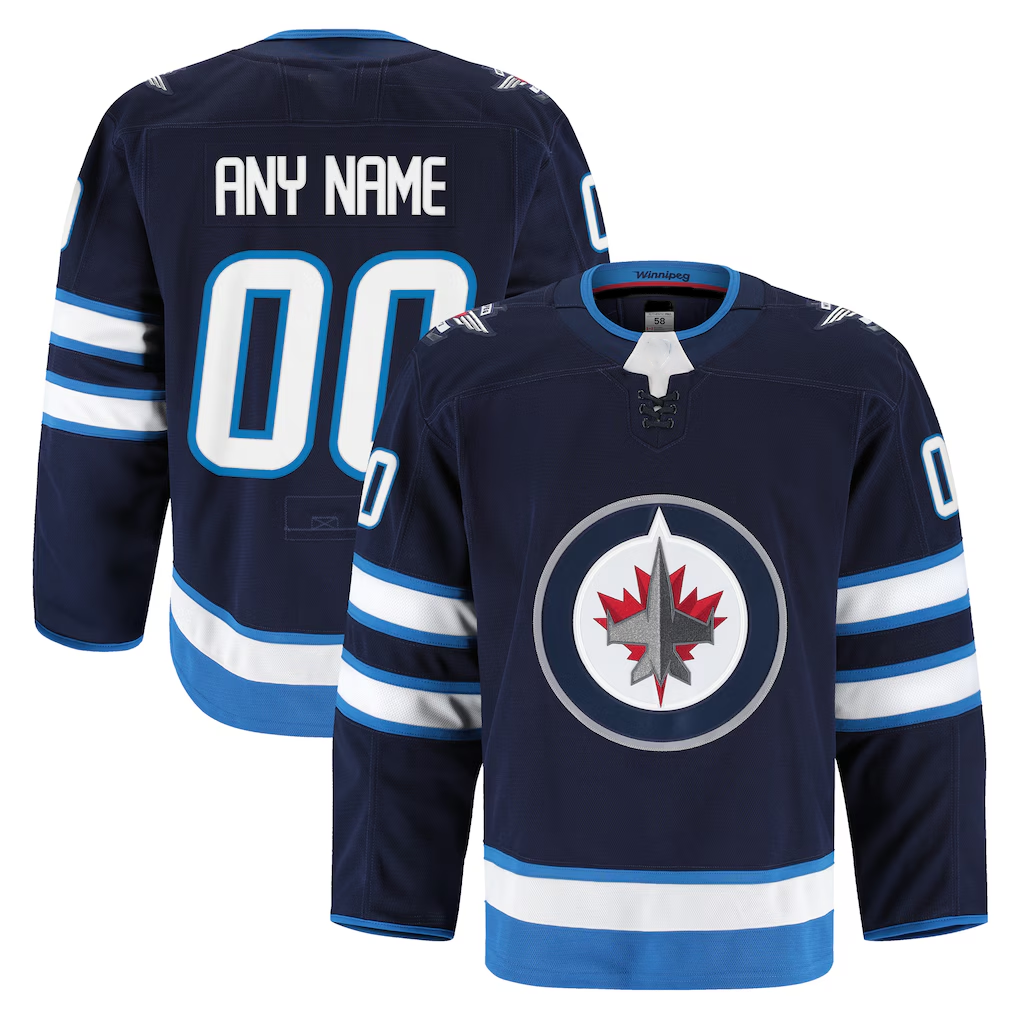 TRASK Custom W.Jets Navy Home Authentic Pro Jerseys