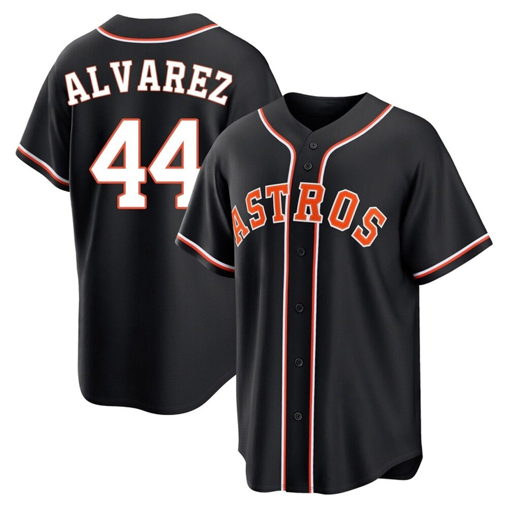 TRASK H.Astros #44 Yordan Alvarez Player Black Fashion Out Home Game Stitched Jerseys