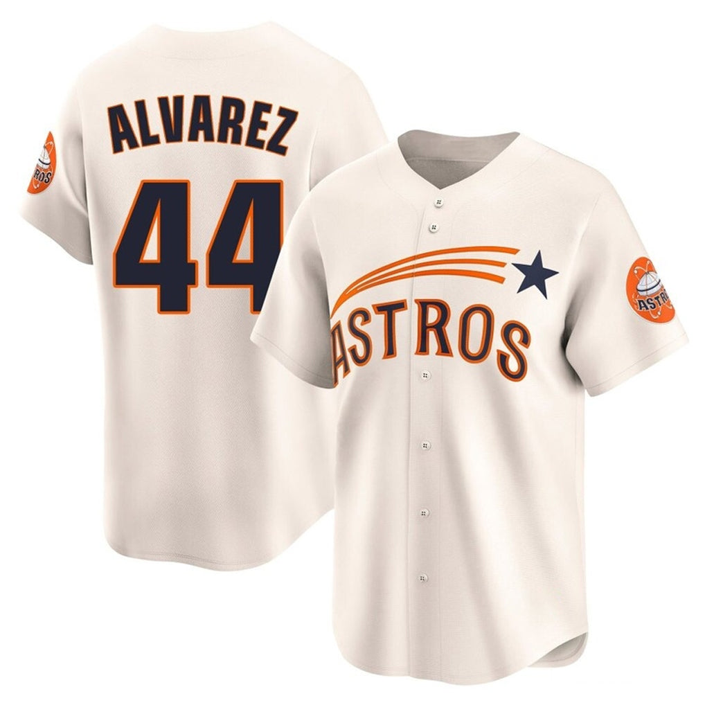 TRASK H.Astros #44 Yordan Alvarez Player Cream Throwback Cooperstown Collection Limited Stitched Jerseys