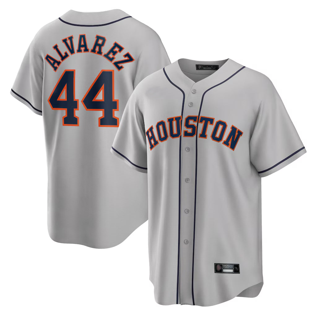 TRASK H.Astros #44 Yordan Alvarez Player Gray Home Game Stitched Jerseys