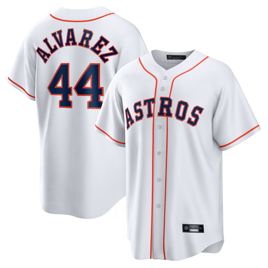 TRASK H.Astros #44 Yordan Alvarez Player White Home Game Stitched Jerseys