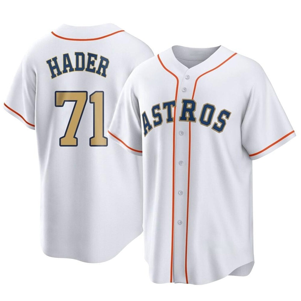 TRASK H.Astros #71 Josh Hader Player Gold Collection Game Home Stitched Jerseys