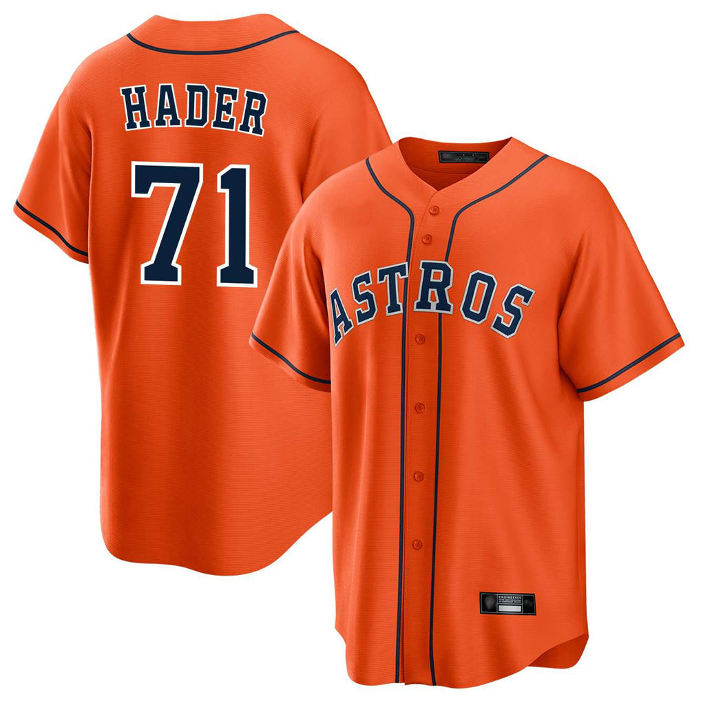 TRASK H.Astros #71 Josh Hader Player Orange Home Game Stitched Jerseys