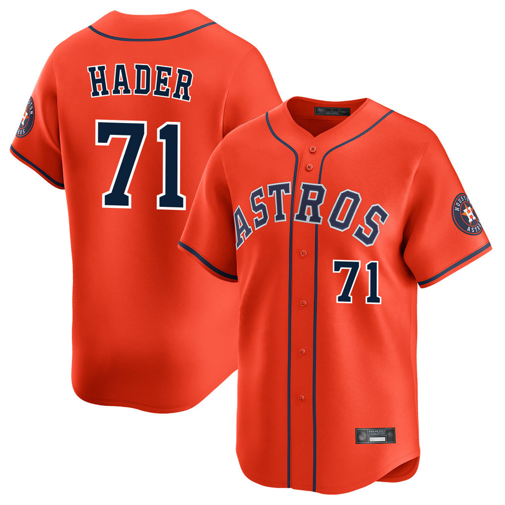 TRASK H.Astros #71 Josh Hader Player Orange Home Limited Stitched Jerseys