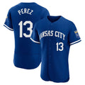 TRASK KC.Royals #13 Salvador Perez Player Royal City Connect Limited Elite Home Game Stitched Jerseys