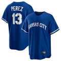 TRASK KC.Royals #13 Salvador Perez Player Royal Game Home Stitched Jerseys
