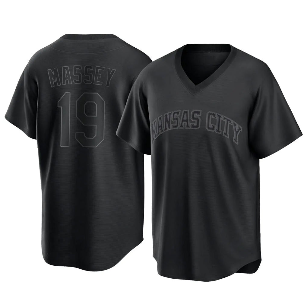 TRASK KC.Royals #19 Michael Massey Player Black Fashion Game Stitched Jerseys