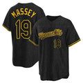 TRASK KC.Royals #19 Michael Massey Player Black Snake Skin City Game Stitched Jerseys