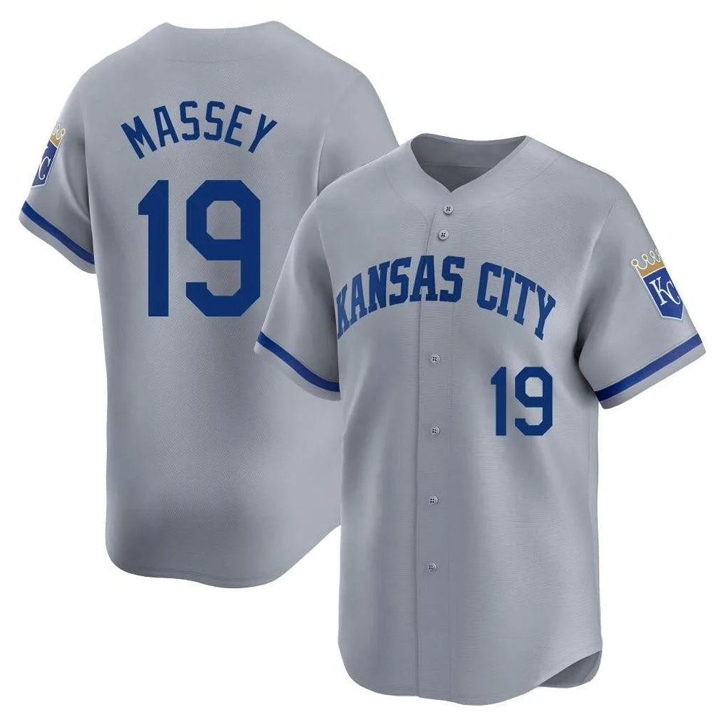 TRASK KC.Royals #19 Michael Massey Player Gray Limited Home Stitched Jerseys