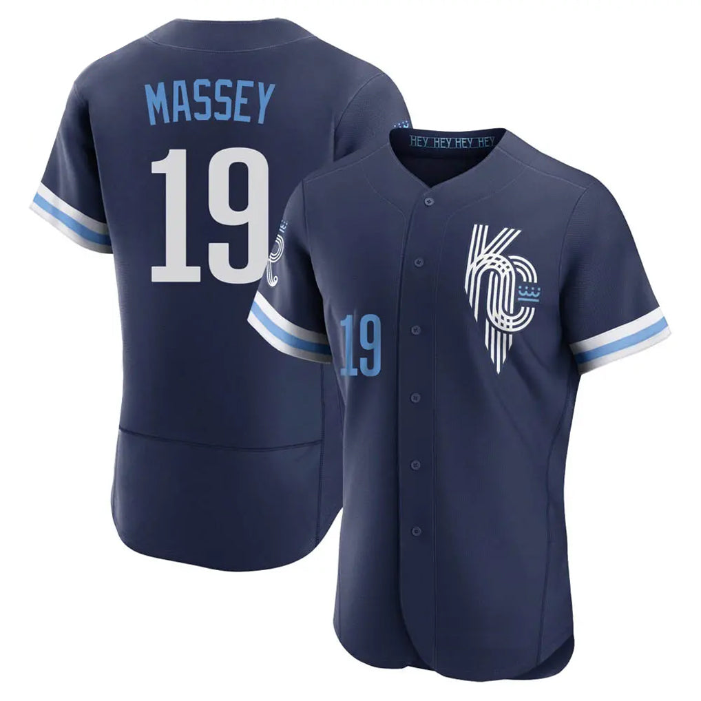 TRASK KC.Royals #19 Michael Massey Player Navy City Connect Limited Elite Home Stitched Jerseys