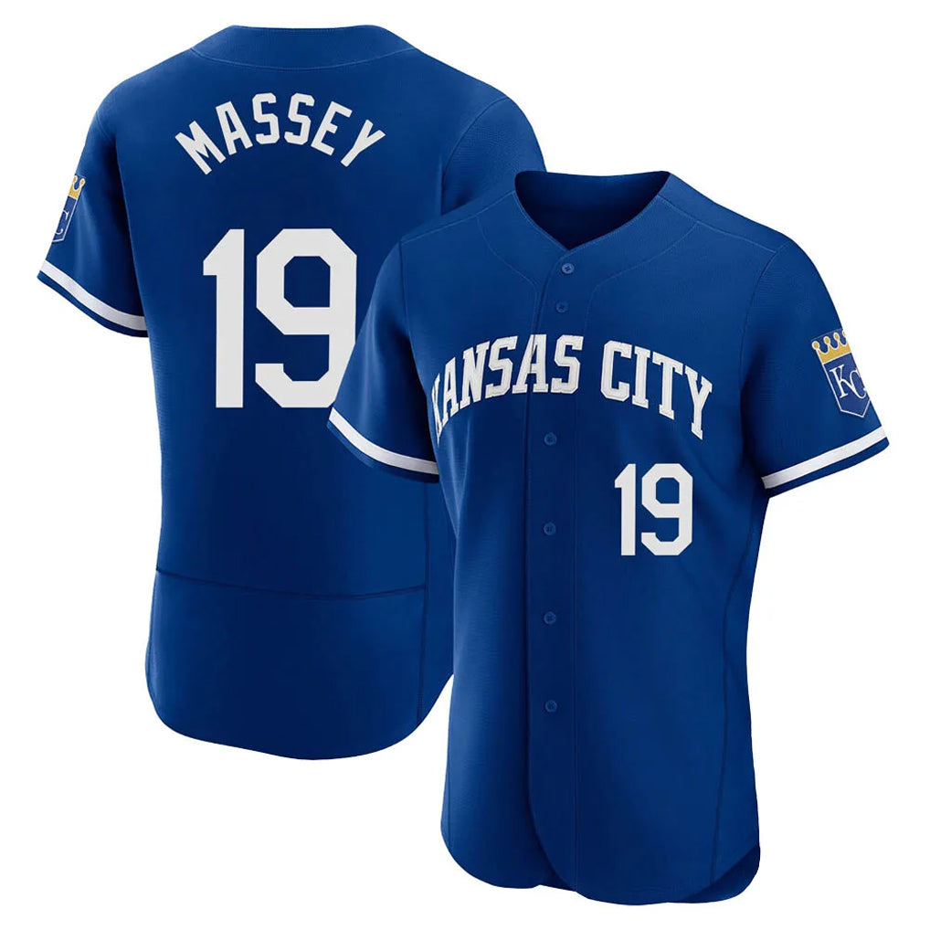 TRASK KC.Royals #19 Michael Massey Player Royal City Connect Limited Elite Home Game Stitched Jerseys