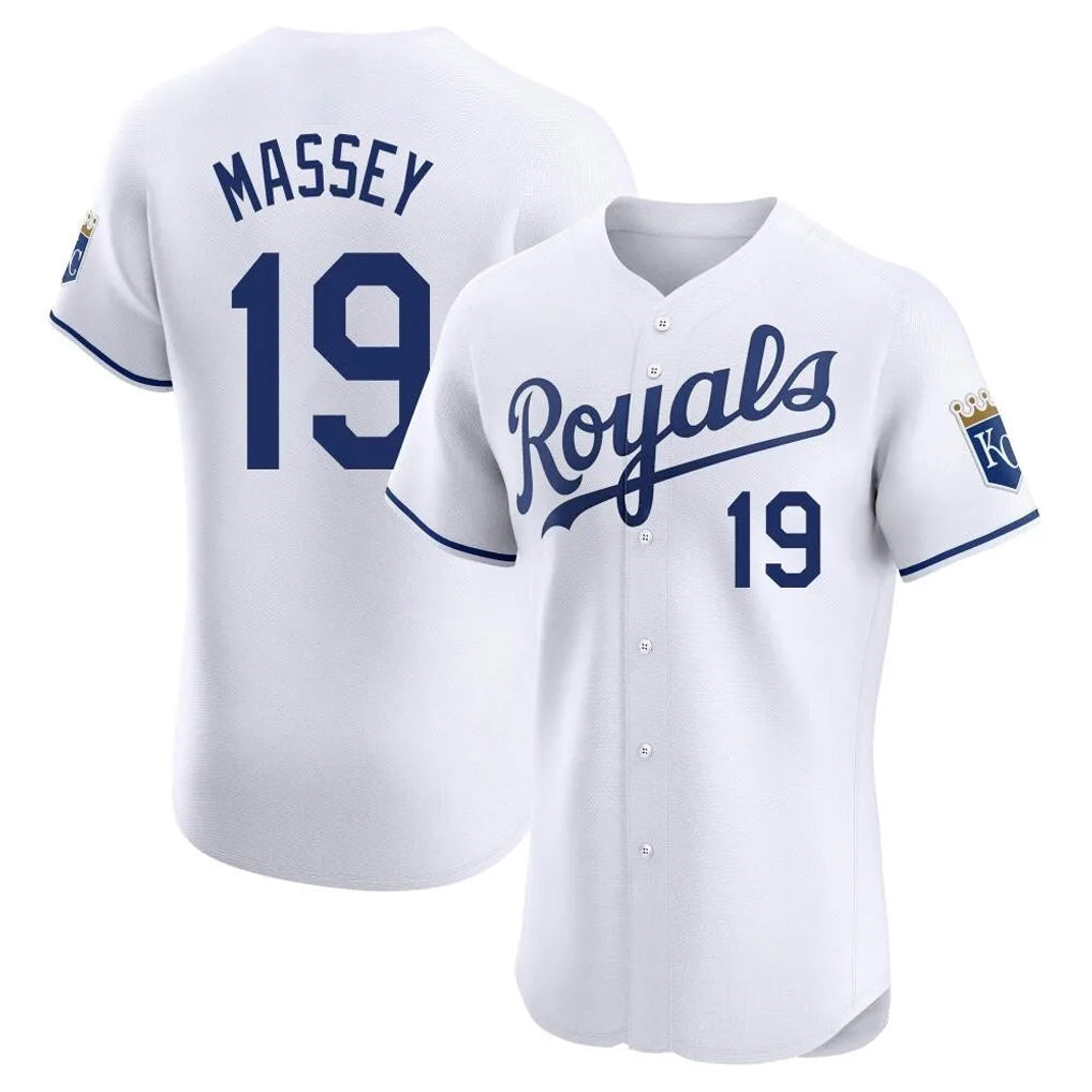 TRASK KC.Royals #19 Michael Massey Player White Alt Limited Elite Home Stitched Jerseys