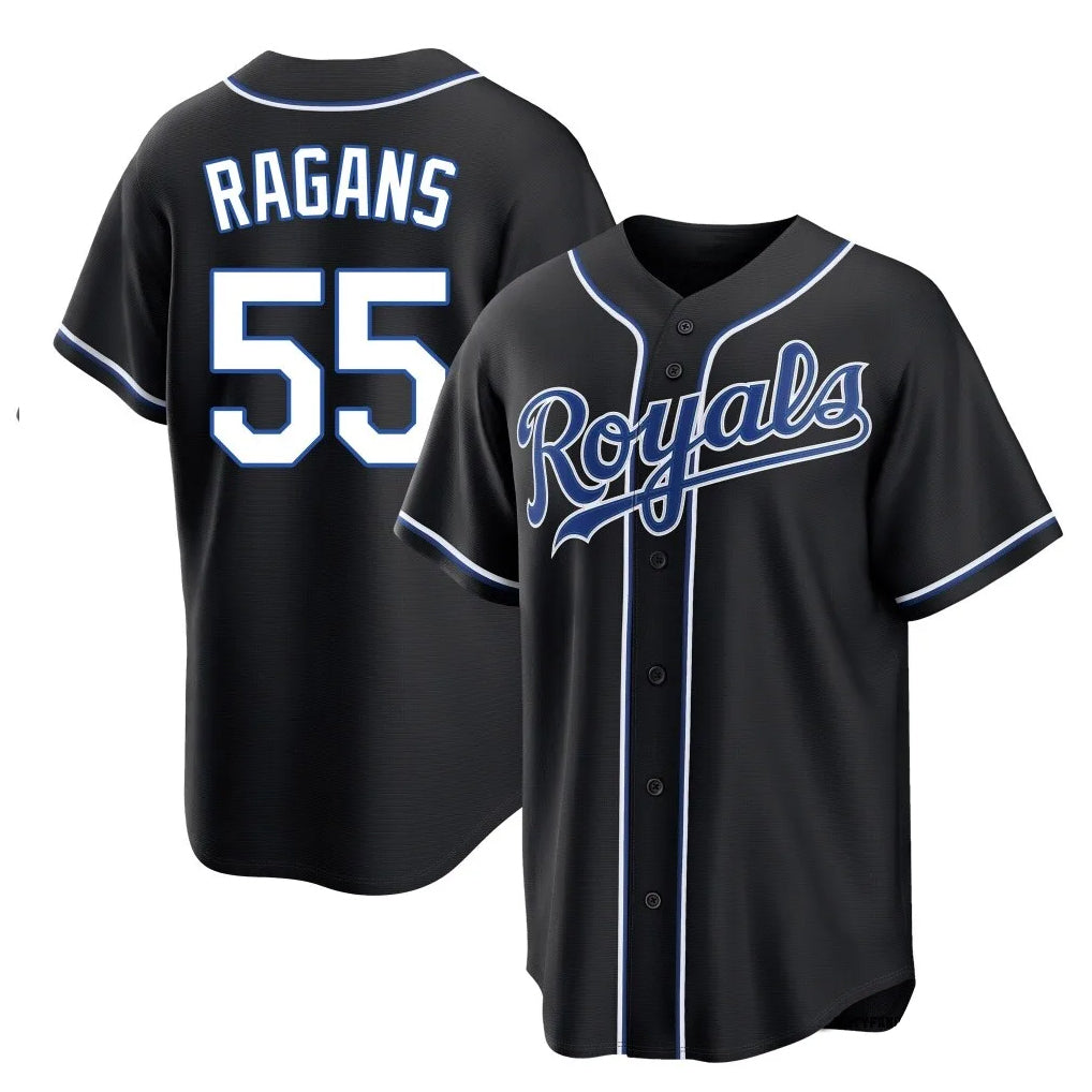 TRASK KC.Royals #55 Cole Ragans Player Black Carbon Fashion Home Game Stitched Jerseys