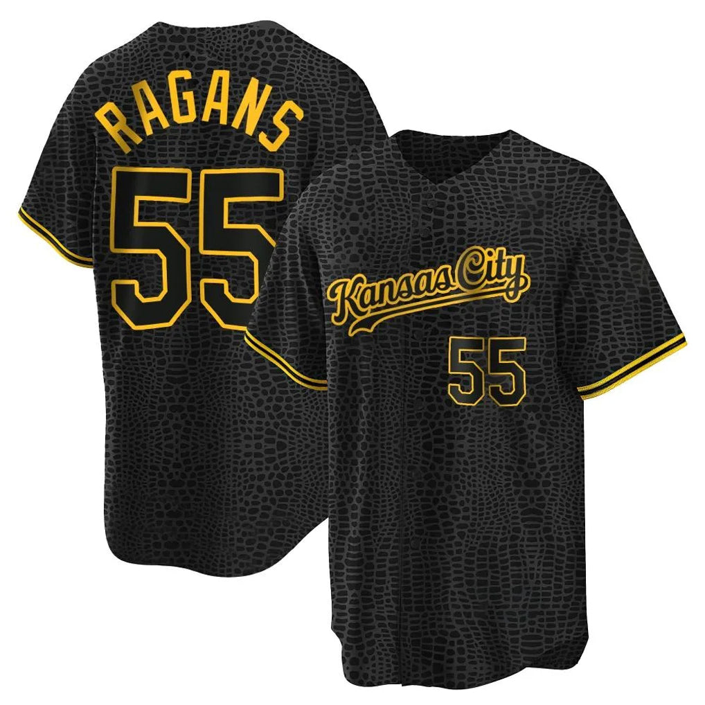 TRASK KC.Royals #55 Cole Ragans Player Black Snake Skin City Game Stitched Jerseys