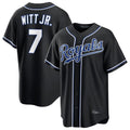 TRASK KC.Royals #7 Bobby Witt Jr. Player Black Carbon Fashion Home Game Stitched Jerseys