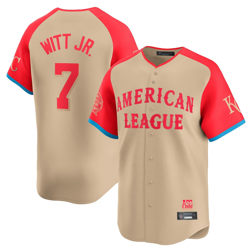 TRASK KC.Royals #7 Bobby Witt Jr. Player Cream American League All-Star Game Limited Home Stitched Jerseys