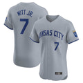 TRASK KC.Royals #7 Bobby Witt Jr. Player Gray Limited Elite Home Stitched Jerseys