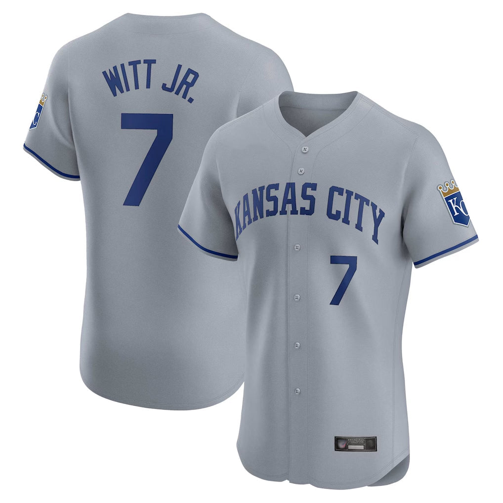 TRASK KC.Royals #7 Bobby Witt Jr. Player Gray Limited Elite Home Stitched Jerseys
