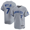 TRASK KC.Royals #7 Bobby Witt Jr. Player Gray Limited Home Stitched Jerseys