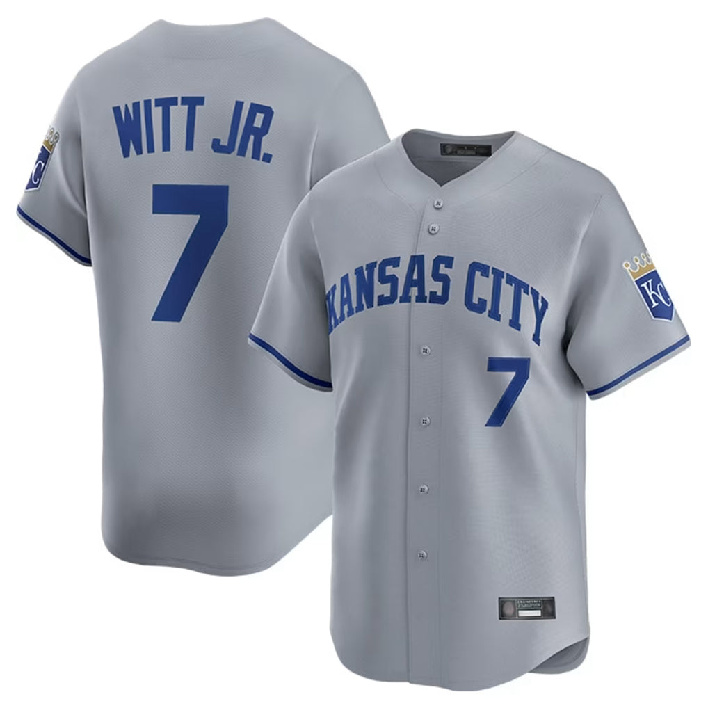 TRASK KC.Royals #7 Bobby Witt Jr. Player Gray Limited Home Stitched Jerseys