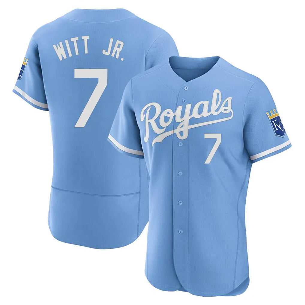 TRASK KC.Royals #7 Bobby Witt Jr. Player Light Blue Alt Limited Elite Home Stitched Jerseys