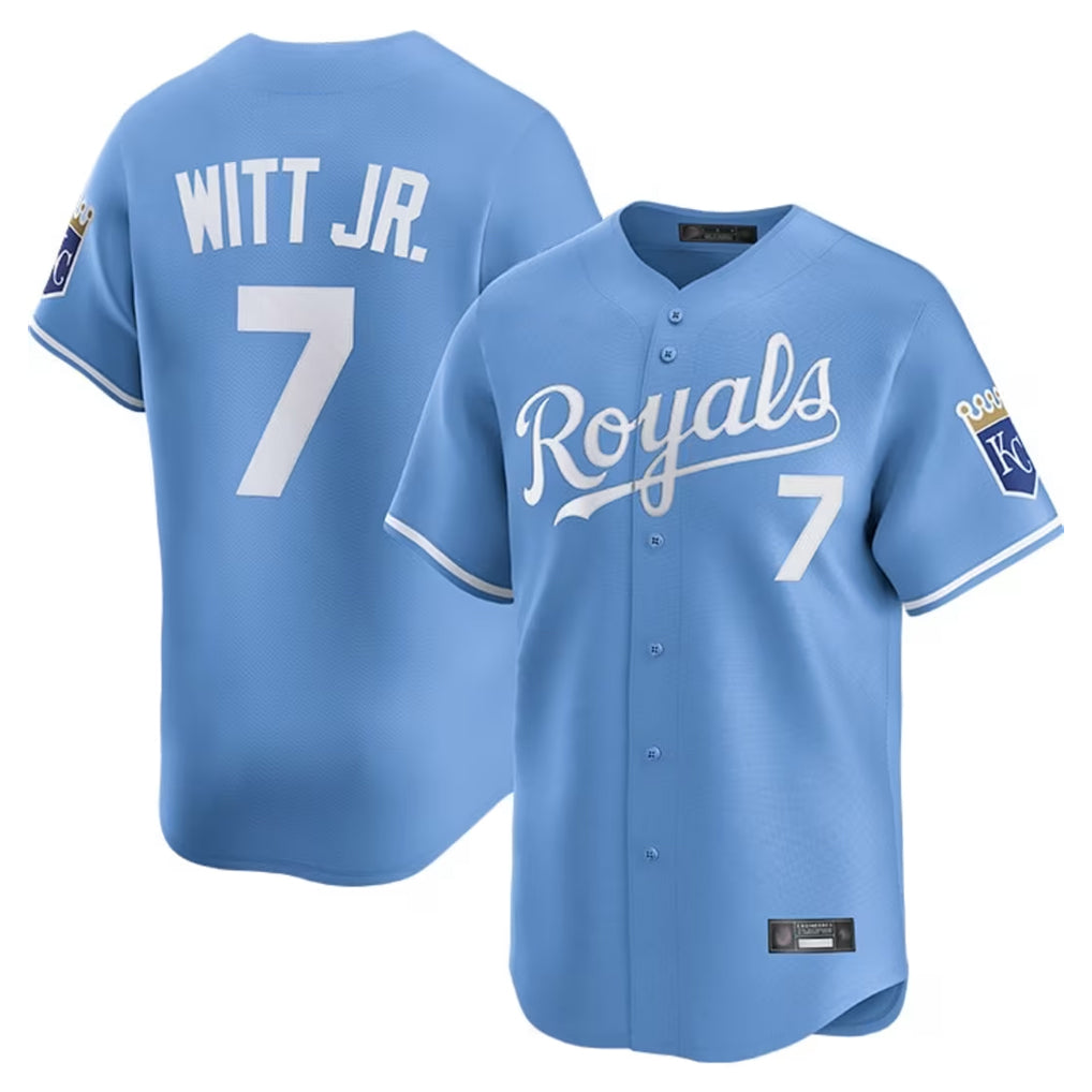 TRASK KC.Royals #7 Bobby Witt Jr. Player Light Blue Alt Limited Home Stitched Jerseys
