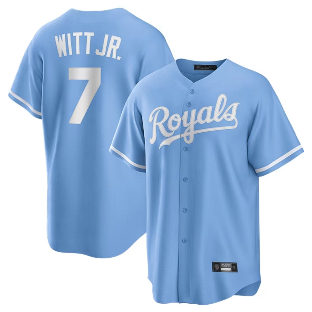 TRASK KC.Royals #7 Bobby Witt Jr. Player Light Blue Home Game Stitched Jerseys