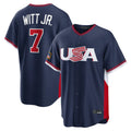 TRASK KC.Royals #7 Bobby Witt Jr. Player Navy USA 2026 World Classic Game Stitched Jerseys