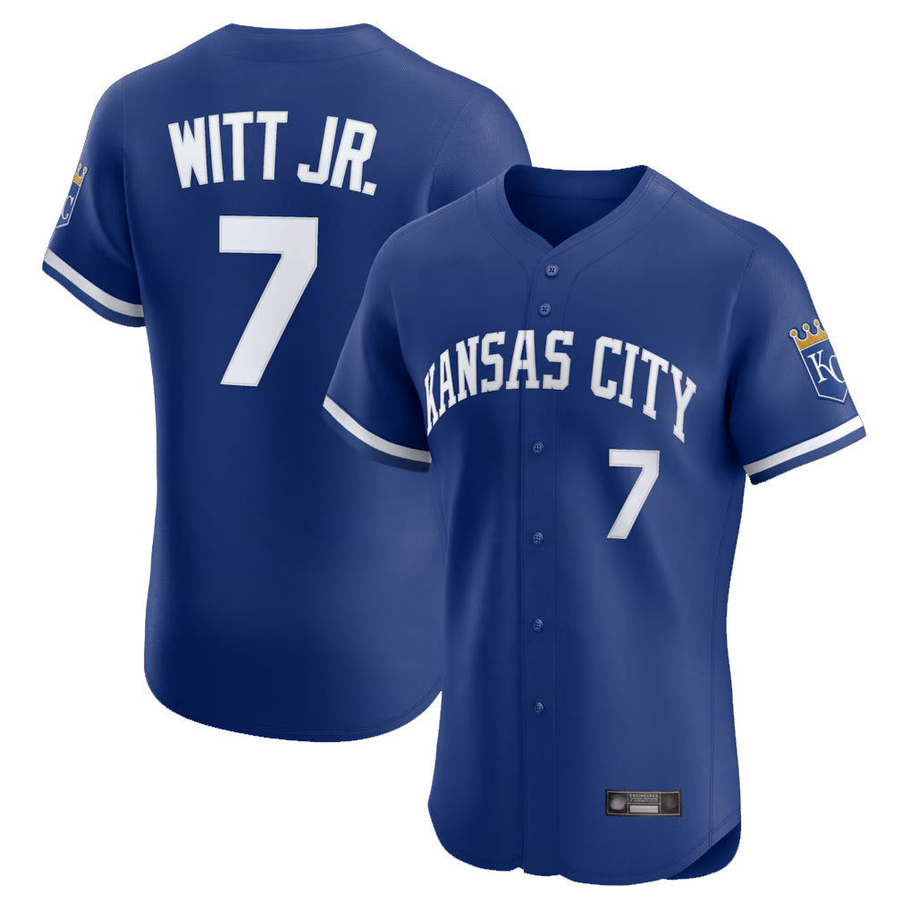 TRASK KC.Royals #7 Bobby Witt Jr. Player Royal Limited Elite Home Stitched Jerseys