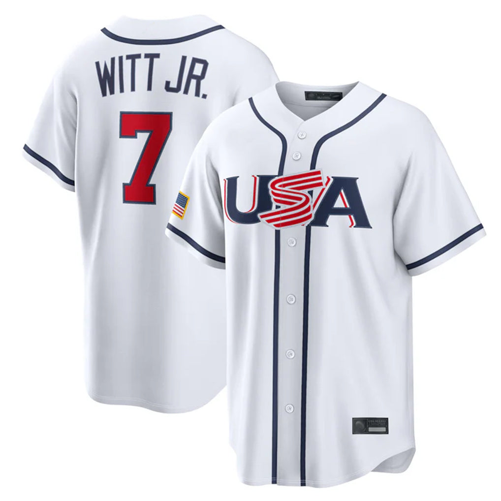 TRASK KC.Royals #7 Bobby Witt Jr. Player White USA 2026 World Classic Game Stitched Jerseys