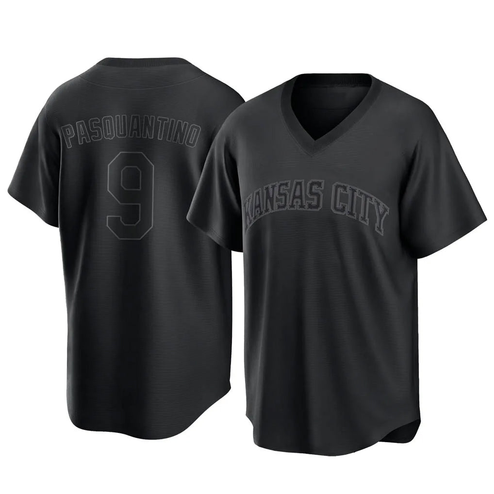 TRASK KC.Royals #9 Vinnie Pasquantino Player Black Fashion Game Stitched Jerseys