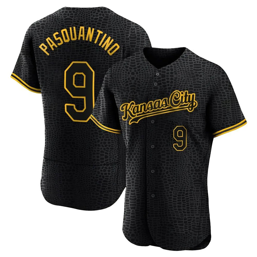 TRASK KC.Royals #9 Vinnie Pasquantino Player Black Snake Skin City Limited Elite Stitched Jerseys