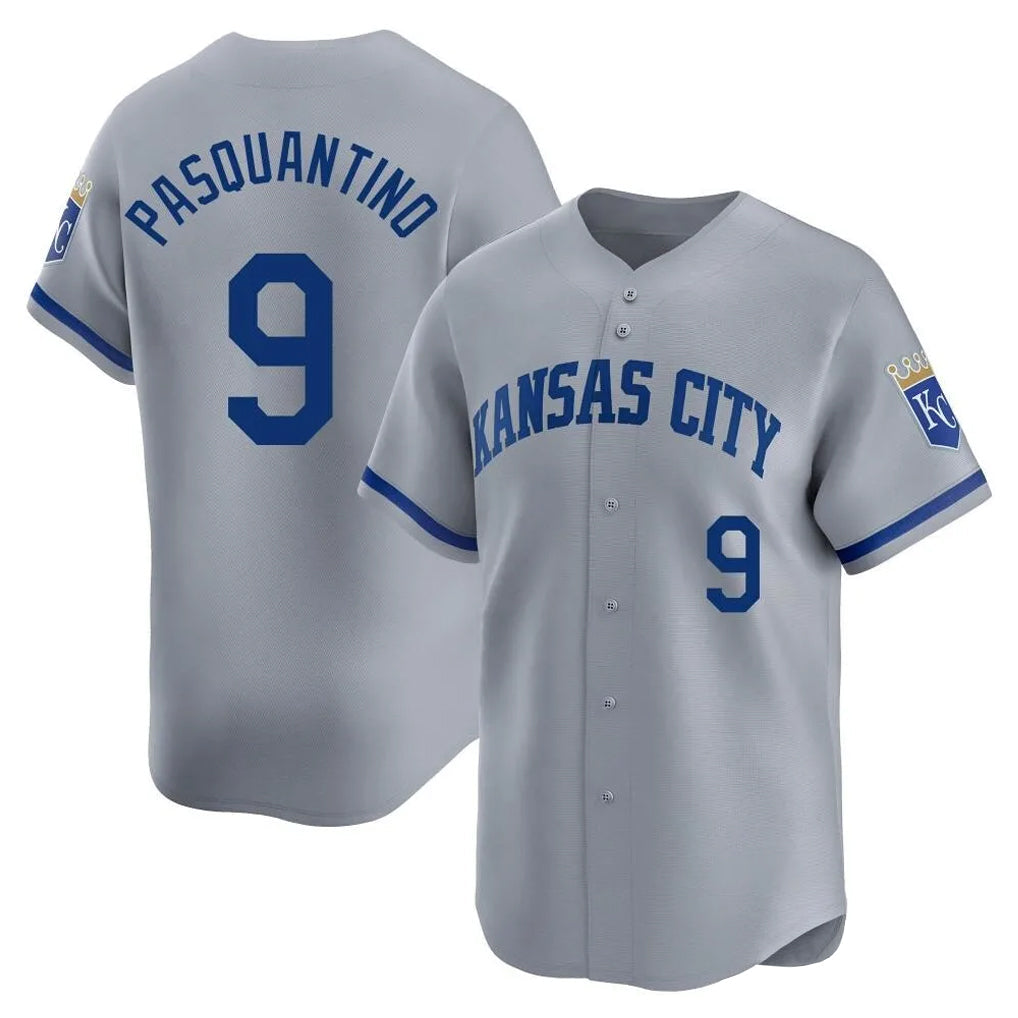 TRASK KC.Royals #9 Vinnie Pasquantino Player Gray Limited Home Stitched Jerseys