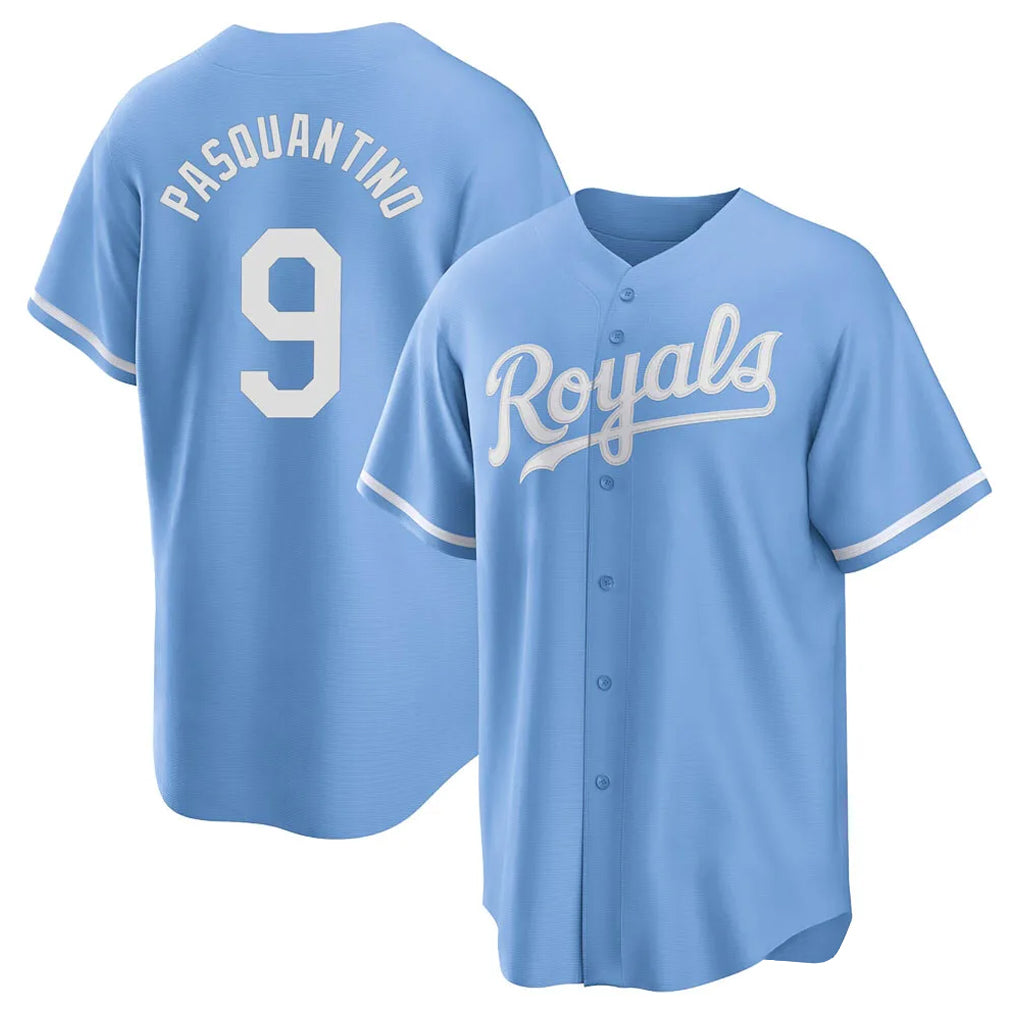 TRASK KC.Royals #9 Vinnie Pasquantino Player Light Blue Home Game Stitched Jerseys