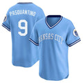 TRASK KC.Royals #9 Vinnie Pasquantino Player Light Blue Limited Throwback Cooperstown Collection T-shirt Stitched Jerseys